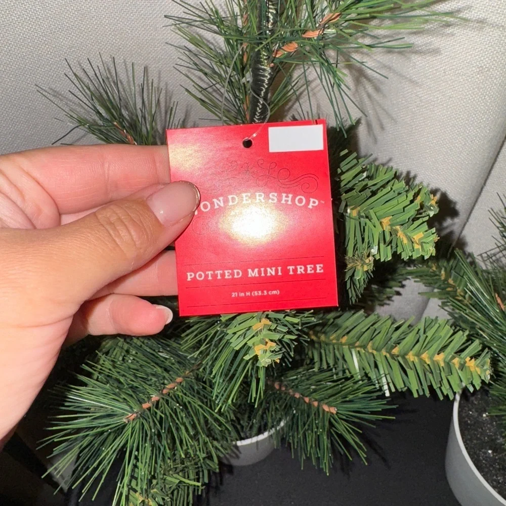 Christmas Two Potted Mini trees Wondershop